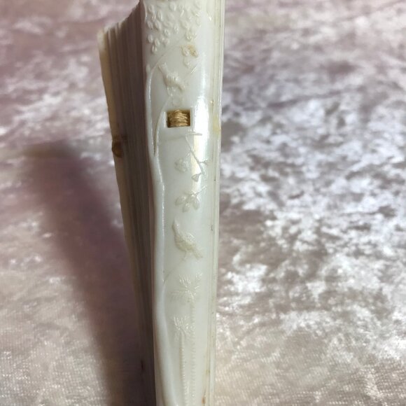 Vintage Intricate Fan Made in Hong Kong * Trees Birds Nature Scene Retro Tassel - Picture 8 of 10